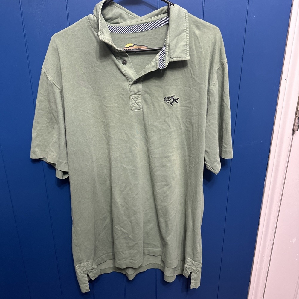Orvis Polo Shirt Mens Large Mint Green Pique Short Sleeve Fishing‎ Golf Casual